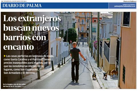 Los extranjeros buscan nuevos barrios con encanto artículo de Raquel Galán publicado en el Diario de Mallorca