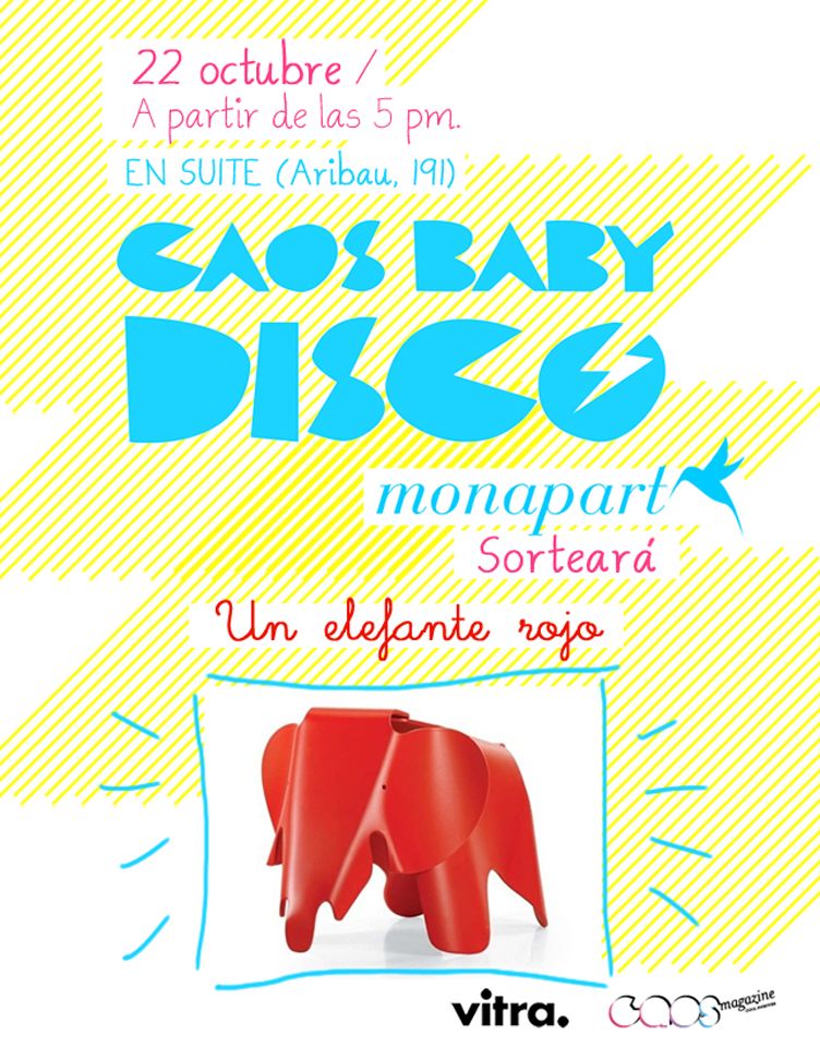 Monapart sortea un elefante rojo de Vitra en la segunda Caos Baby Disco