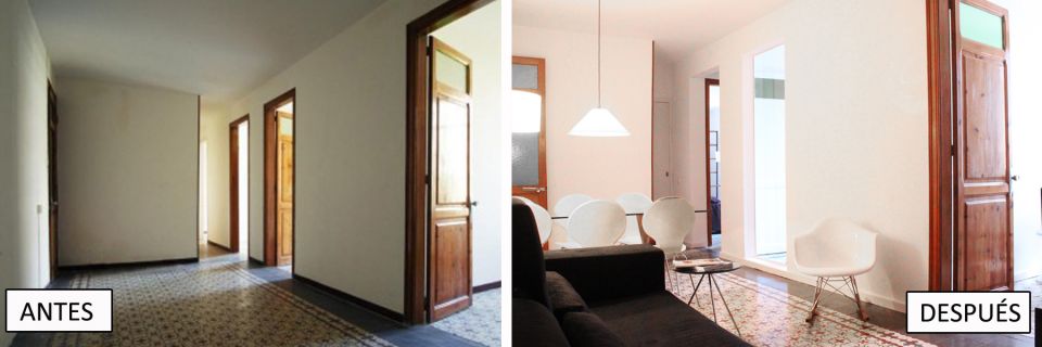 El antes y el después de una vivienda vendida por Monapart en calle Villarroel